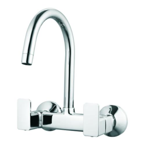 Sink Mixer Wall Mounted with Swinging Spout Chrome